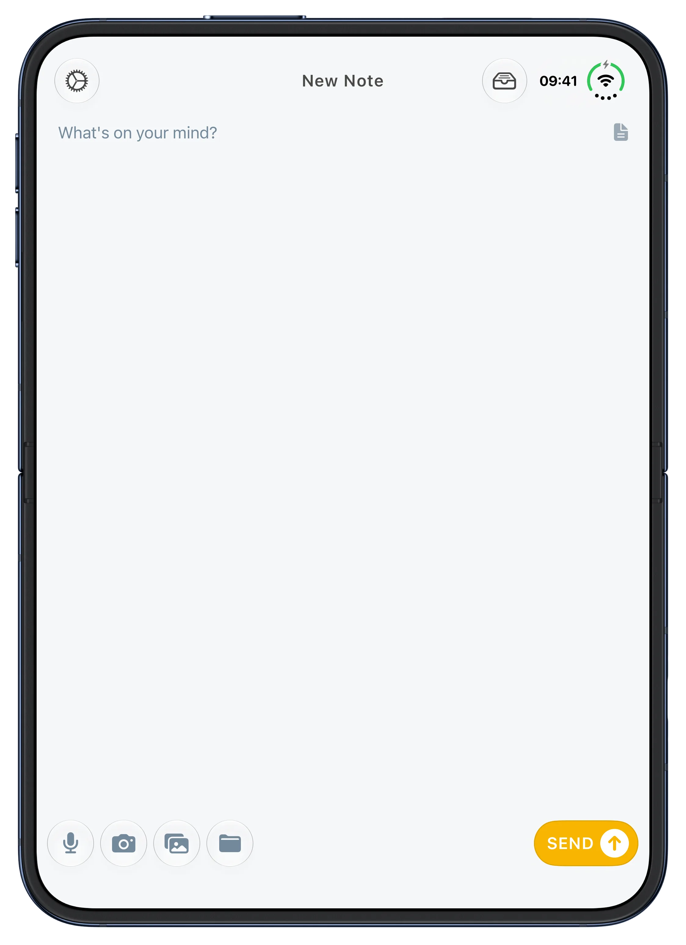 New Note in Email Me on the iPhone Duo inner display